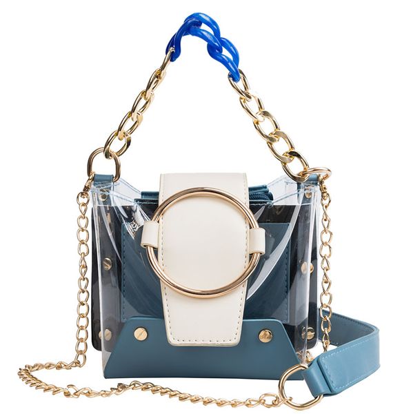 

women small bucket bags plastic transparent totes composite chain bag female mini jelly handbags women bag