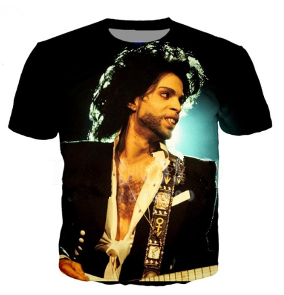 

fashion pop singer prince rogers nelson t-shirt 3d printed women/men summer funny short sleeve t-shirt casual k721, White;black