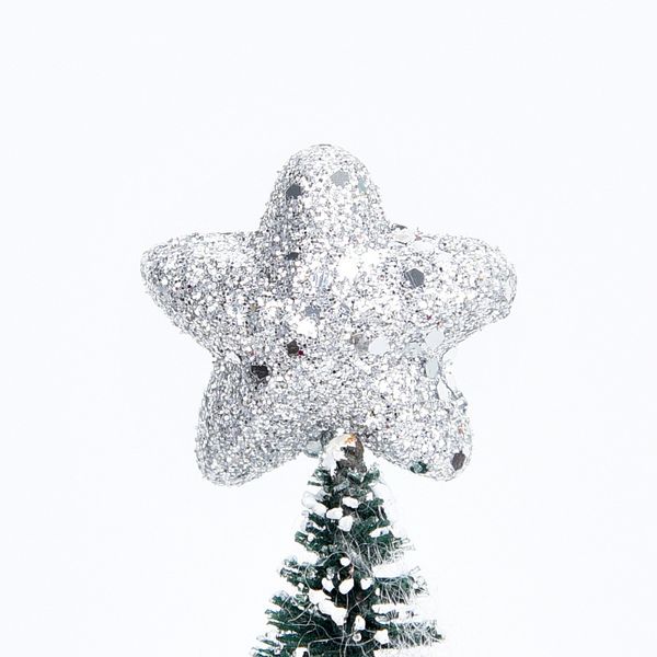 

6/12pc diy cuttings artificial foam five-pointed star glitter ornament festival christmas tree cake wedding decor party supplies