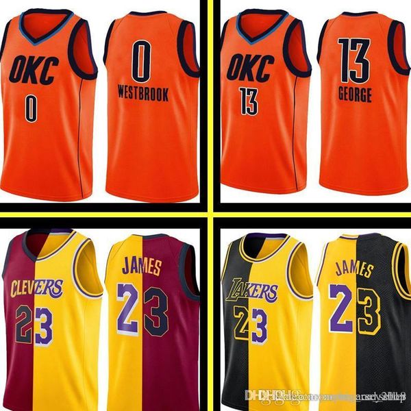 

Ru ell 0 we tbrook paul 13 george oklahoma new city thunder jer ey men 23 lebron jame titched ba ketball jer ey xxl