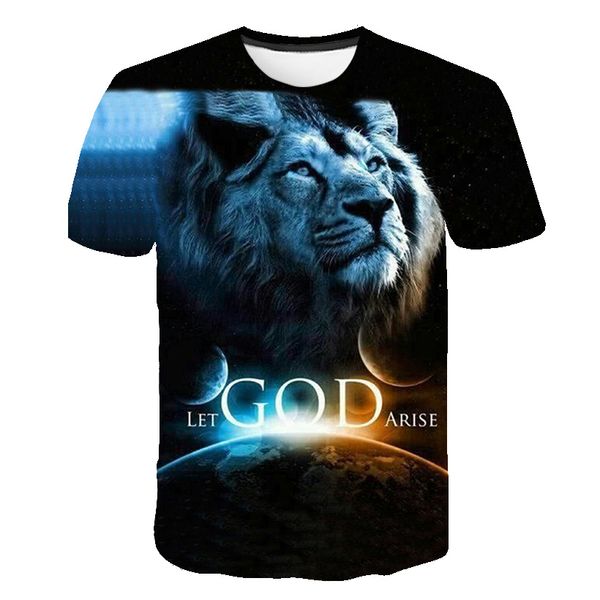 

bzpovb fashion men/women t-shirt 3d angry lion printing design fashion summer t-shirt brand t-shirt increased size s-5xl23, White;black
