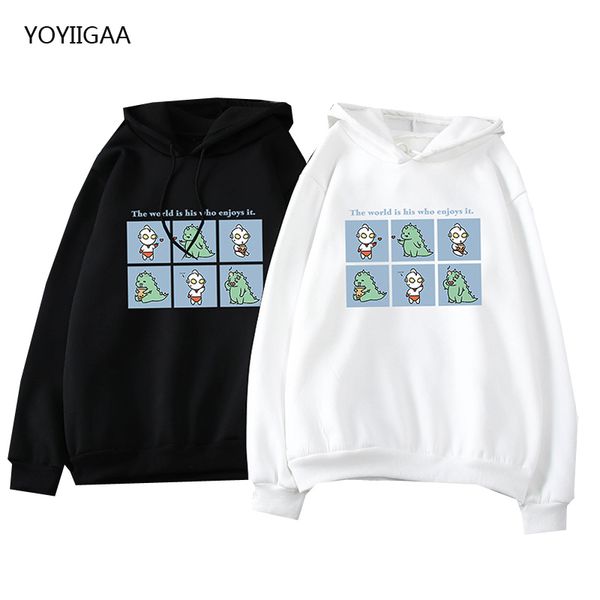 

autumn winter thicken hoodies for women fashion letter print female hooded pullover harajuku sweatshirt ladies hoodie pullovers, Black