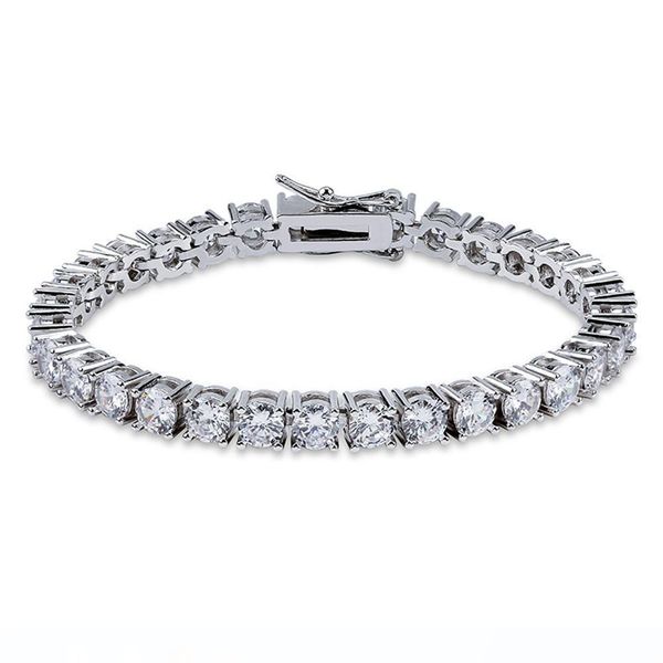 

5мм hip hop iced out теннис цепи браслеты из латуни золото розовое золото покрыло micro мощеные cz браслеты для мужчин женщины bling ювелирн, Black