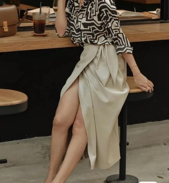 

women leather skirt three color options high waist solid color lace up fashion wild women midi skirt, Black