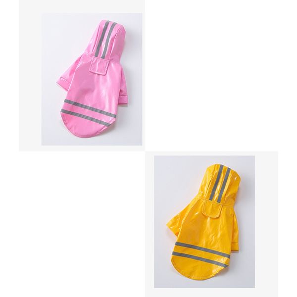 

pvc reflective pet raincoat outdoor solid hooded raincoat fashion dog clothing