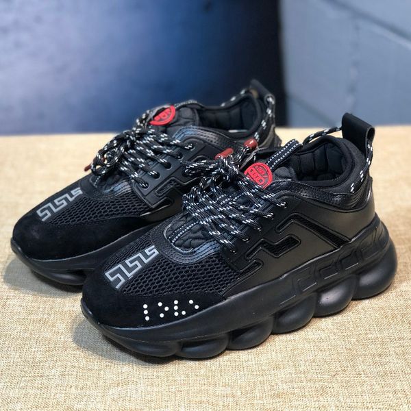 

chain reaction luxury designer shoes for sale luxury fashion men and women casual shoes with box, Black