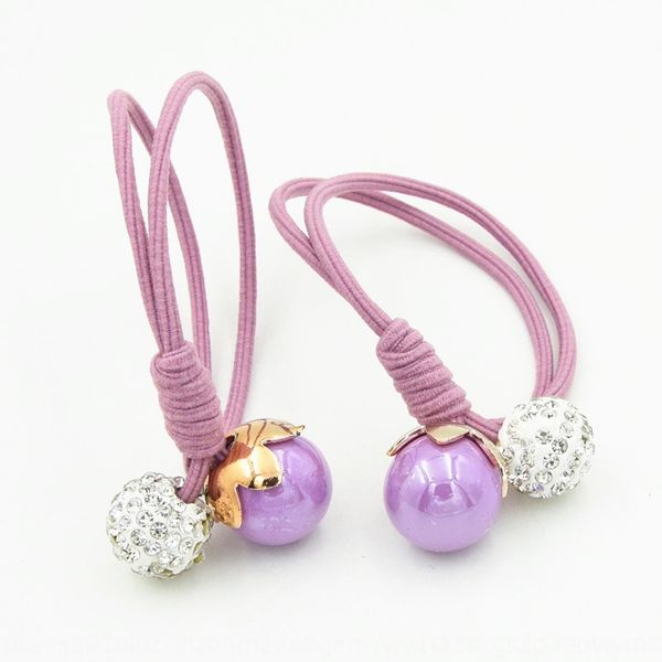 

yiwu small crystal commodity two-in-one crystal ball hair rope head rope head band girl hair band, Slivery;white