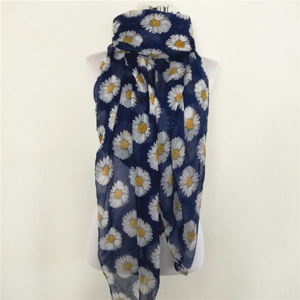 

10pcs/lot new chrysanth scarves viscose women scarf snood hijab daisy scarf trumpet flower long floral bandana, Blue;gray