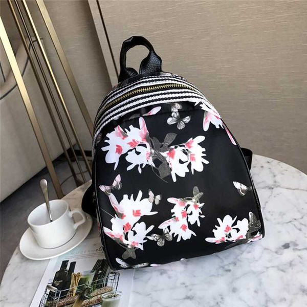 

retro small floral women zipper backpack printing female schoolbag girls student portable girls daily college lapbagpack