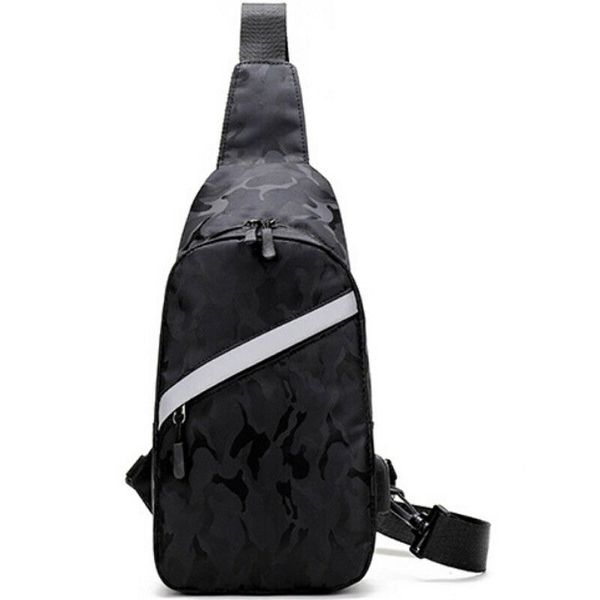 

new pretty men chest pack messenger sling sport travel crossbody shoulder bag usb charging travel bag