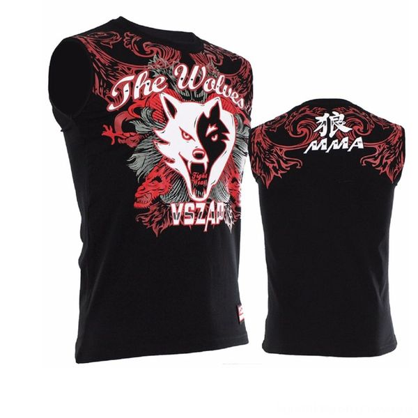 

vszap golden boxing shirt men mens mma clothing breathable cotton boxing wear athletic & outdoor apparel shorts fight muay thai mma ki, Black;red