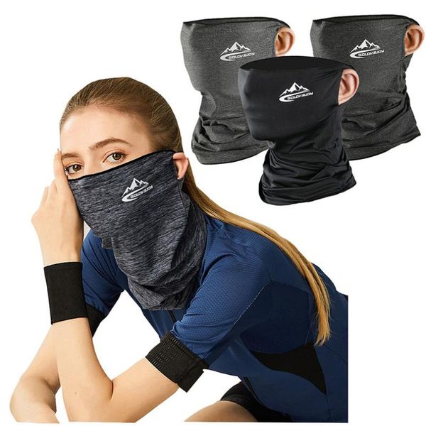 

3pc outdoor turban windproof sun protection dust mask sports safety face mask hiking scarf #4m29, Black