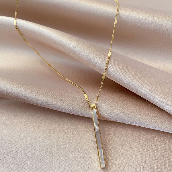 

korea fashion jewelery exquisite shell necklaces for woman simple clavicle chain 2020 trendy models party elegant necklace, Silver