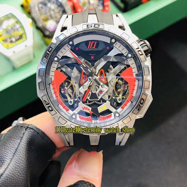 

4 color limited edition excalibur one-off rddbex0765 skeleton sc18 alston dial miyota automatic mens watch silver case rubber sport watches, Slivery;brown