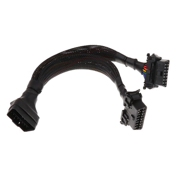 

universal car 1 male to 2 female 16 pin obd2 obdii extension cable splitter