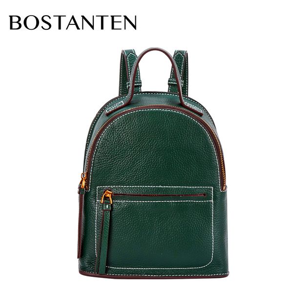 

bostanten fashion genuine leather backpack women bags preppy backpack girls school bags zipper leather