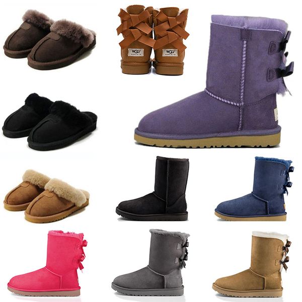 

2020 wgg australia boots slides winter luxury designer flip boots red black grey pink purple sheep fur brand womens warm boots slippers, White;red