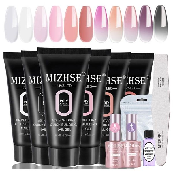 

mizhse color nail kit nail extension gel polish uv hard builder extension soak off uv gel polish for art