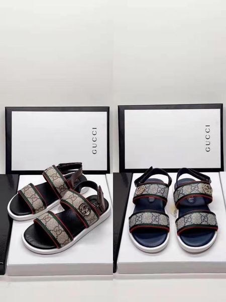 

boy designer sandal black color kid summer beach shoe slippers baby girl summer shoe sandals toddlers kid fashion ankle strap sandals 26-35, Black;red
