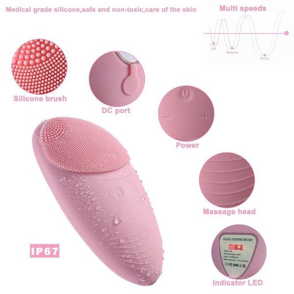 

skin care mini electric facial cleaning massage brush sonic face washing machine waterproof silicone face cleanser dirt remove