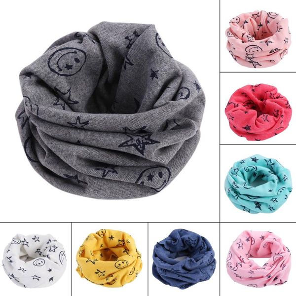 

spring autumn children's cotton baby kids scarves warm loops neckerchief smile face child collar o ring magic neckerchief c55, Red;brown