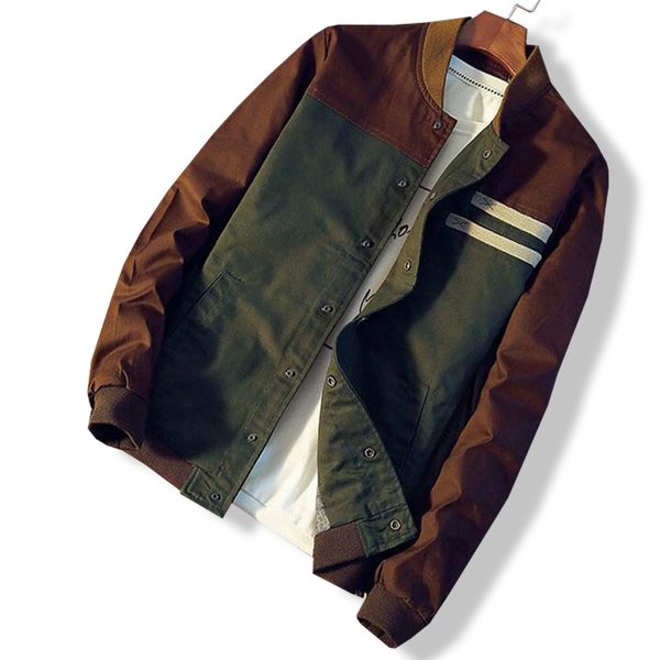 

оптовая цена осени корейский новый стиль мужская куртка new color matching куртка самец high quality мужские куртки, Black;brown