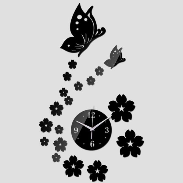 

office bathroom 3d battery powered bedroom wall sticker clock quartz home decor modern simple arabic numerals acrylic mirror