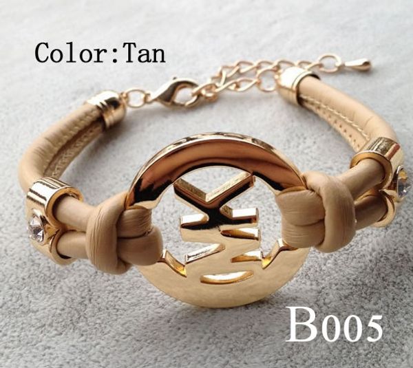 

Дизайнерский браслет 8 цветов Кожаные бриллианты Позолоченный браслет DIY Многосл