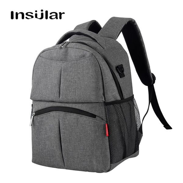 

insular durable diaper bags backpack baby mommy bag smart organizer waterproof travel with changing pad and stroller clips