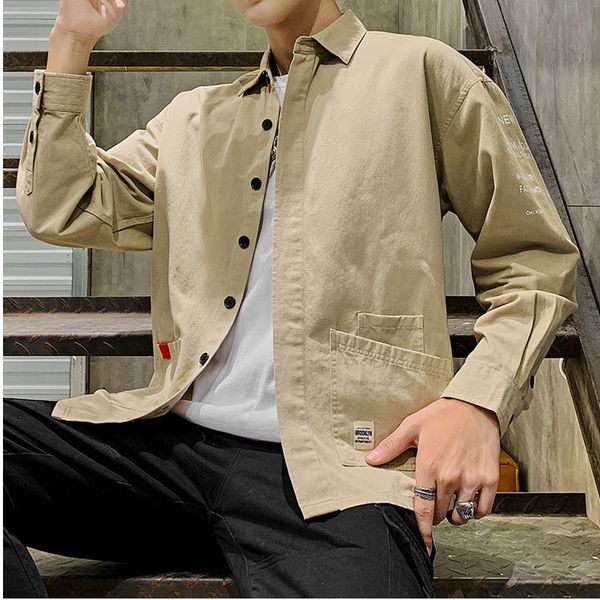 

men shirt long sleeve cotton men's shirts fashion casual men's shirt mens dress shirts street wear camisa masculinang harujuku, White;black