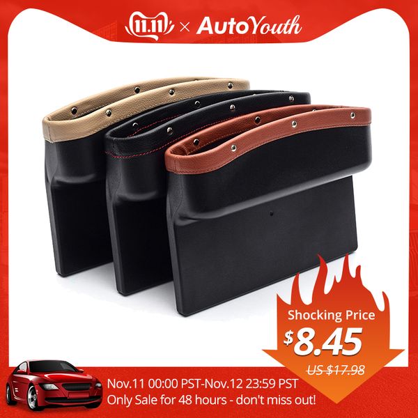 

autoyouth автокресло щелевые карманы 3 цвета искусственная кожа герметичный ящик для хранения организатор автомобиля универсальный сиденье б