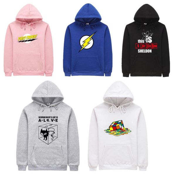 

2018 new winter fashion hoodie the big bang theory 2 bazinga the flash hoodie mens hoodies cotton casual sweatshirt streetwear, Black