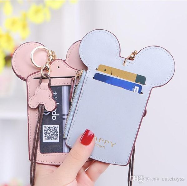 

good cute multifunction cute ear letter happy dream coin purse kids maternity bag credit card holder purse lanyard for phones, White