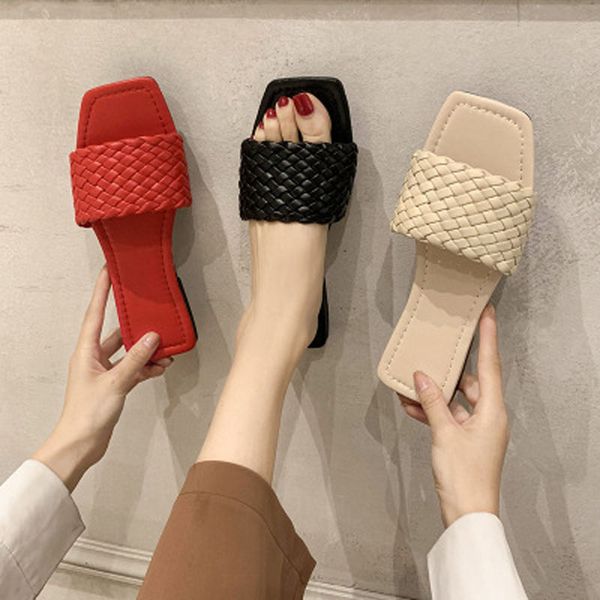 

slipper of women's shoe 2020 summer new fashion is recreational and versatile flat flip-flops, Black
