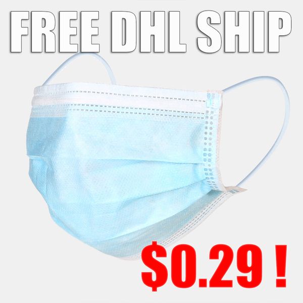 

in stock] mask face mask dhl ship disposable face masks 3 layers filter designer masks respiratory anti-dust outdoor provention