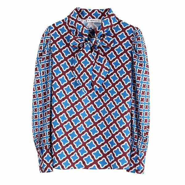 

the european and american fashion bowknot printing jacket bb45-9730, White