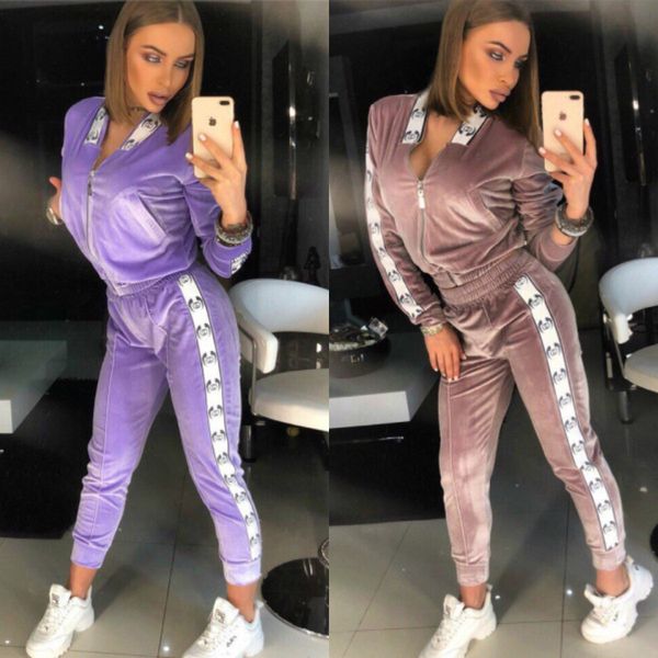 

autumn 2019 leisure suit two piece female, Gray
