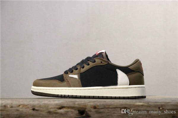 

suede 1 high travis scotts cactus jack mens basketball shoes dark mocha ts sp 3m mens designer 1s trainers sports sneakers, White;red