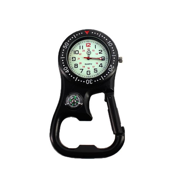 

droppshiping 1 pcs clip-on carabiner pocket watch compass bottle opener for doctors chefs luminous bfj55, Slivery;golden