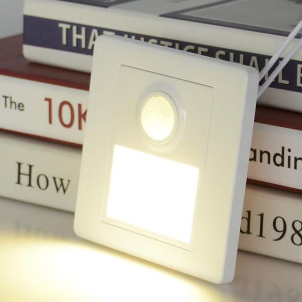 

night light led stair light pir sensor motion detector intelligent wall lamp recessed steps ladder wall lamps footlight white