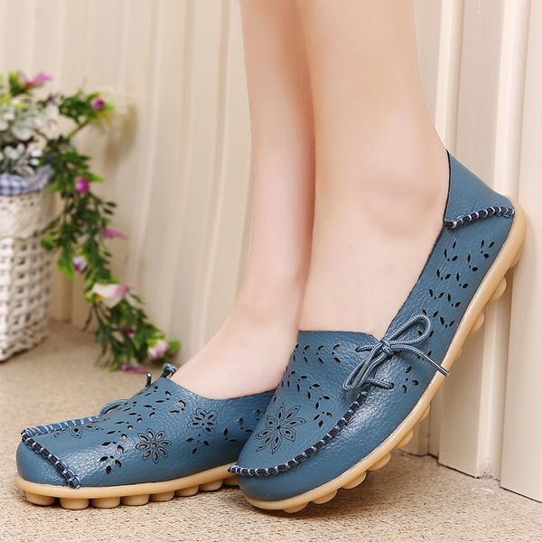 

2019 women's flats shoes women loafers ladies shoes slip on flats 9 color leather footwear 785ji, Black