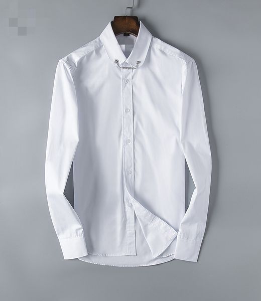 

fall 2020 fashion brand men's slim healthy man long sleeve shirt, pure cotton men's shirt, leisure shirt, five kinds of color, White;black