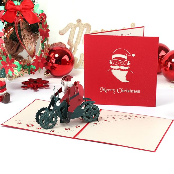 

christmas cards 3d xmas tree santa car shaped greeting card holiday happy new year paper card year kerst kaarten christmas