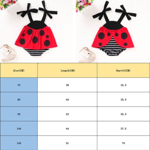 

cute cartoon ladybug baby girls romper jumpsuit outfits for newborn baby girl infant children clothes kid clothing, Blue