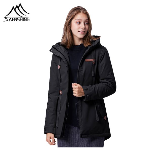 

saenshing women winter heated jacket thick usb electric outdoor windproof waterproof hiking camping trekking climbing, Blue;black