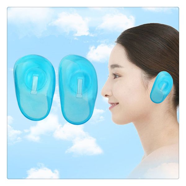 Ear Cover Blue Clear Silicone Hair Dye Shield Protect Salon Color