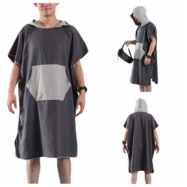 

new women man beach changing robe bath towel quick-dry outdoor sports hooded cloak poncho bathrobe towels