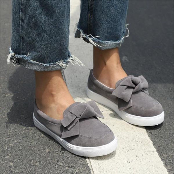 

ballet flats bow tie shoes woman loafers slip-on ladies flat casual sneakers shoes women plus size 42 43 platform, Black