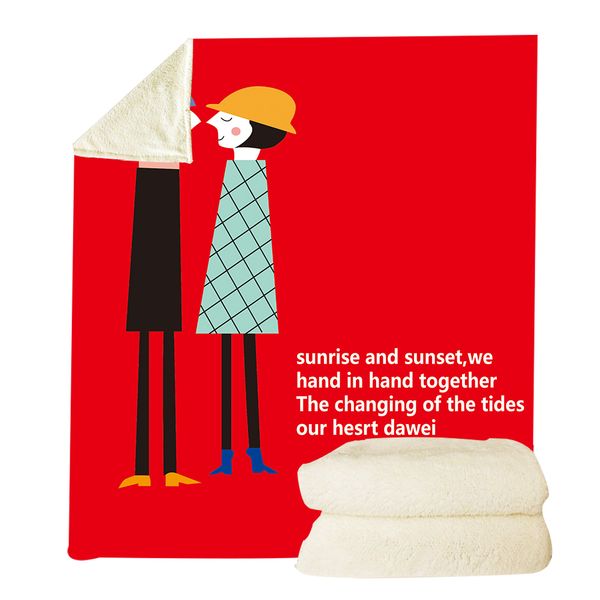 

adorable friend children gift coral fleece sherpa throw blanket character scientist printed red yellow blankets home supplies