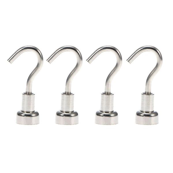 

4pcs magnetic hooks powerful heavy duty neodymium magnet refrigerator surfaces not scratch 66cy